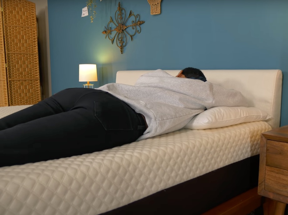 Nolah Signature All-Foam Hybrid stomach sleeper testing