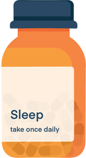 Illustration of A Prescription Bottle of Sleep Pills